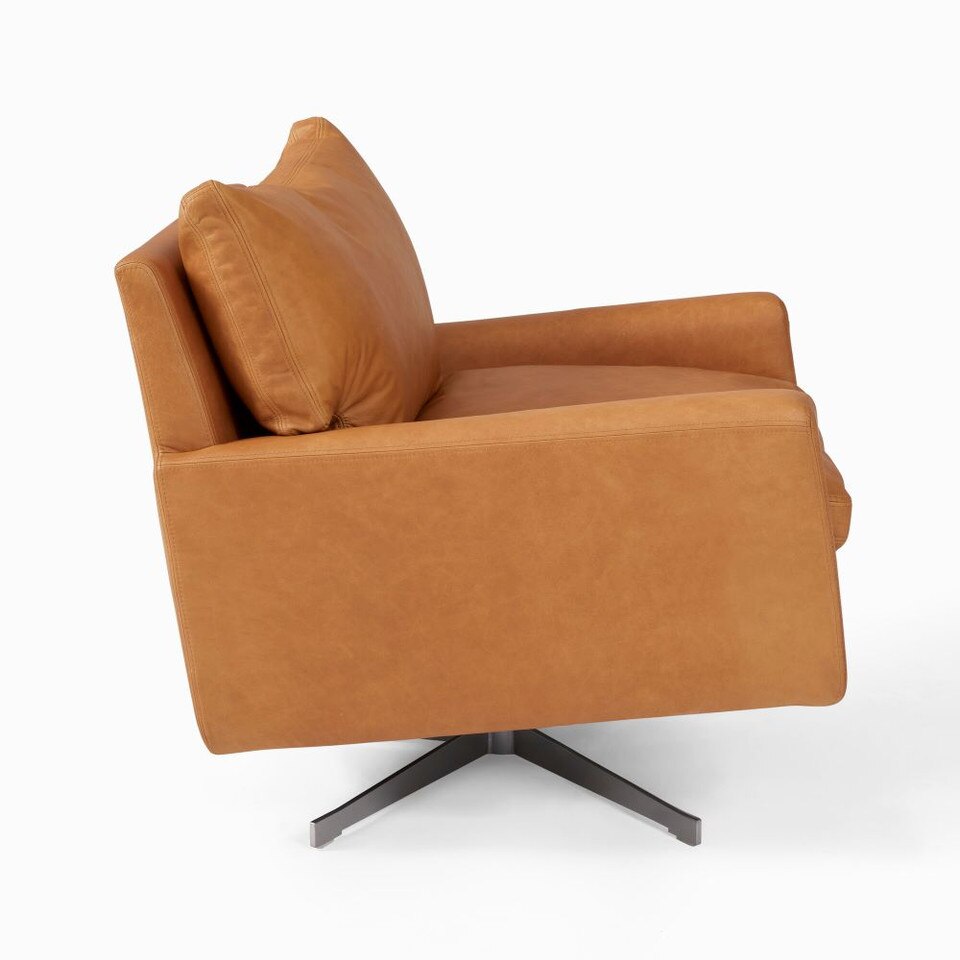 Nelson Leather Swivel Chair West Elm Australia